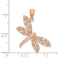 14K Rose Gold Filigree Dragonfly Pendant