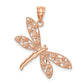 14K Rose Gold Filigree Dragonfly Pendant