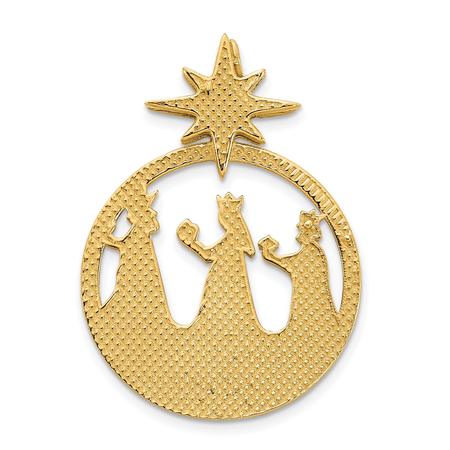 14K Yellow Gold Polished Three Wise Men North Star Pendant