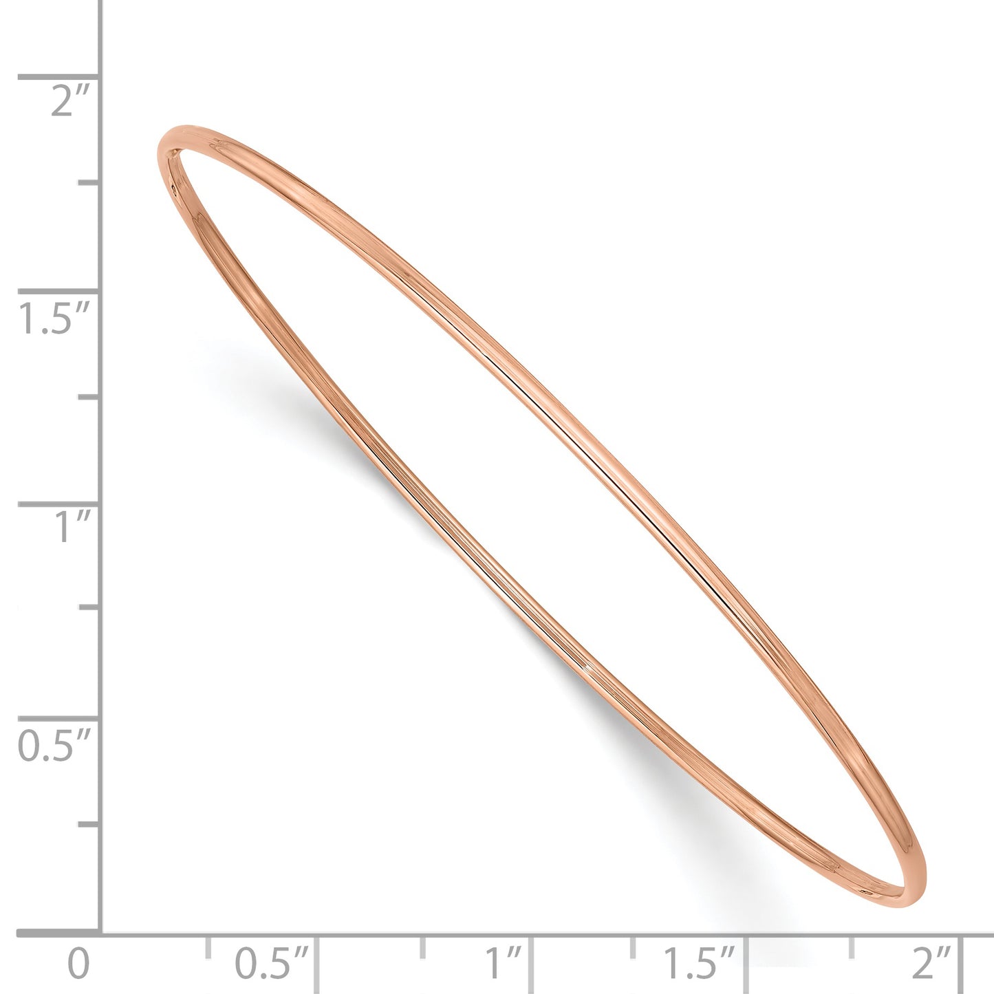 8 Inch 14K 1.5mm Rose Gold Polished Slip-On Bangle Bracelet