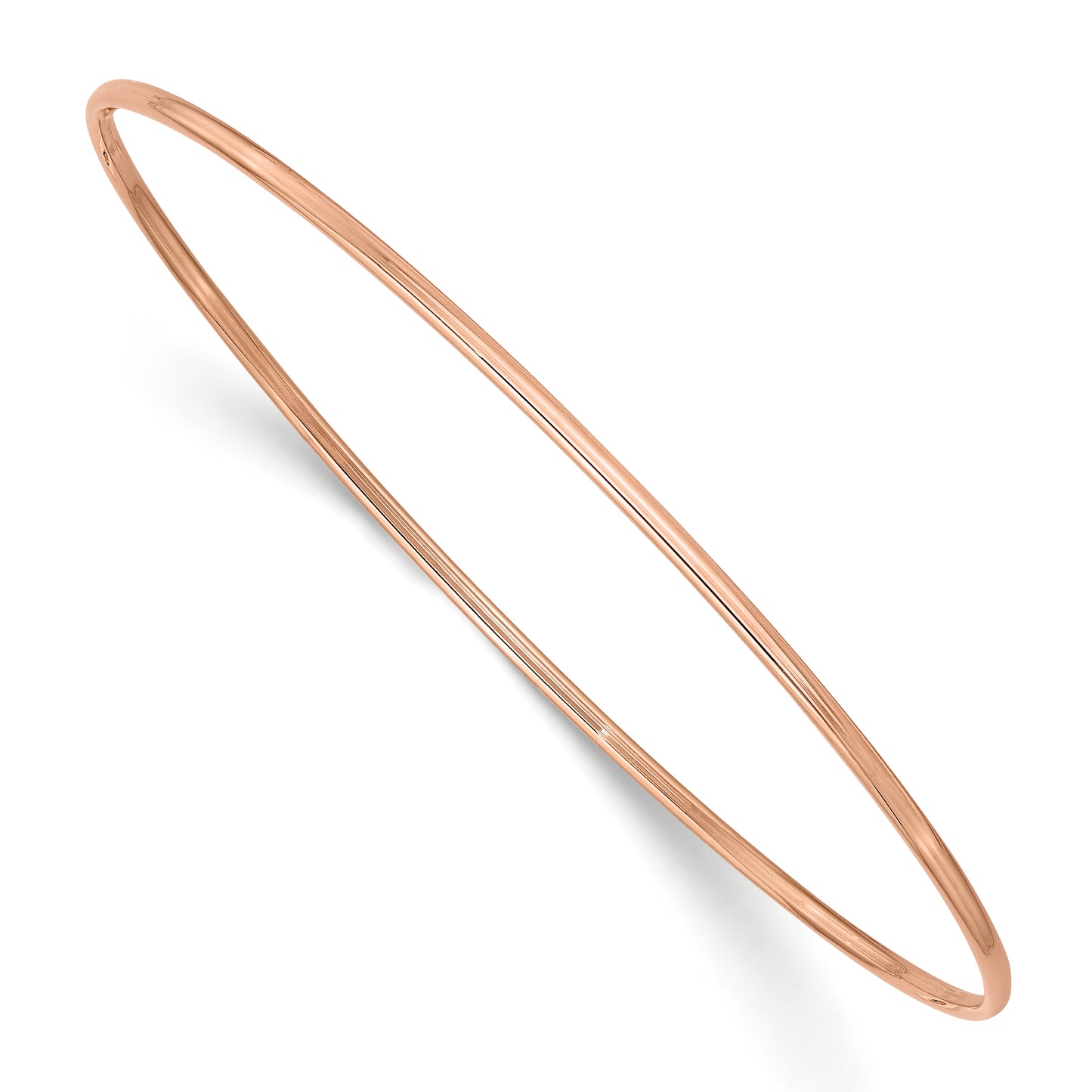 8 Inch 14K 1.5mm Rose Gold Polished Slip-On Bangle Bracelet