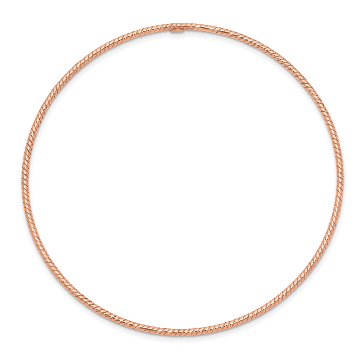 8 Inch 14K 1.5mm Rose Gold Textured Slip-On Bangle Bracelet