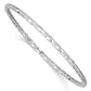 8 Inch 14K White Gold Textured Slip-On Bangle Bracelet