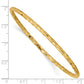 8 Inch 14K Polished Textured Slip-On Bangle Bracelet