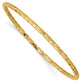 8 Inch 14K Polished Textured Slip-On Bangle Bracelet