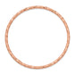 8 Inch 14K Rose Gold Polished Textured Slip-On Bangle Bracelet