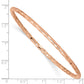 8 Inch 14K Rose Gold Polished Textured Slip-On Bangle Bracelet