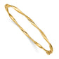 7 Inch 14K Polished Twisted Hinged Bangle Bracelet