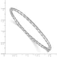 7 Inch 14K Wg Polished Textured Hinged Bangle Bracelet