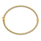 7 Inch 14K Two-Tone Polished Hinged Bangle Bracelet