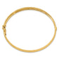 14K Yellow Gold D/C Textured Hinged Bangle