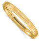 14K Yellow Gold D/C Textured Hinged Bangle