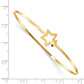 14K Yellow Gold Brushed And Polished Stars Flexible Bangle