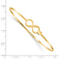 14K Yellow Gold Brushed And Polished Infinity Heart Flexible Bangle