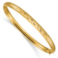 14K Yellow Gold 3/16 Diamond-Cut Fancy Hinged Bangle Bracelet