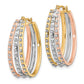 14K Tri-Color Diamond Fascination Three Oval Hoop Earrings