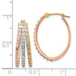 14K Tri-Color Diamond Fascination Three Oval Hoop Earrings