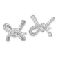 Sterling Silver Cheryl M Cz Bow Post Earrings