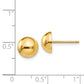 14K Yellow Gold Polished 8mm Half Ball Post Earrings