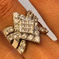 4.30 CT. T.W. Composite Natural  Princess and Round Diamond Engagement Ring in Solid 14K Gold