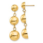 14K Yellow Gold Polished Half Ball Dangle Earrings