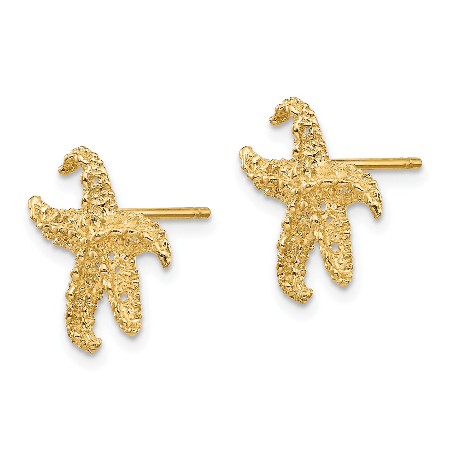 14K Yellow Gold Starfish Earrings