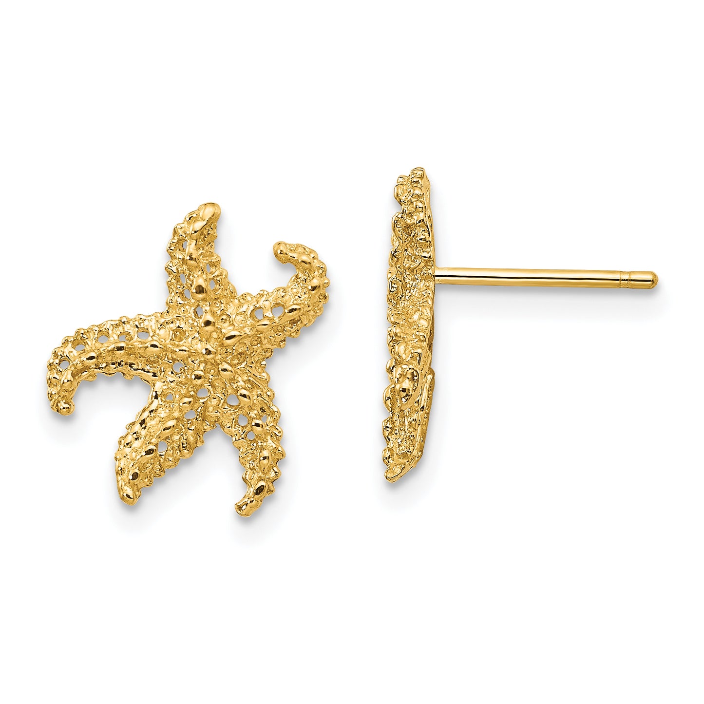 14K Yellow Gold Starfish Earrings