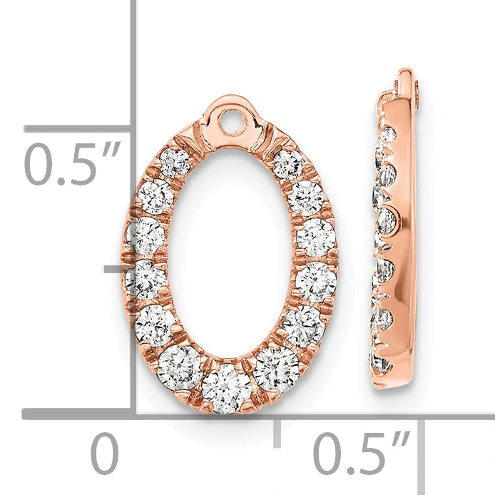 14k Rose Gold 5/8 Ct. Lab Grown Diamond VS/SI+ G+ Oval Earring Jackets