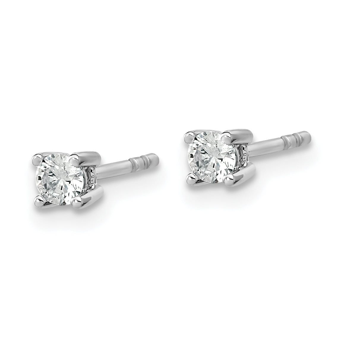 14k White Gold 1/5 ctw Lab Grown Diamond VS/SI+ G+ Round 4 Prong Heavy Wt. Stud Earrings