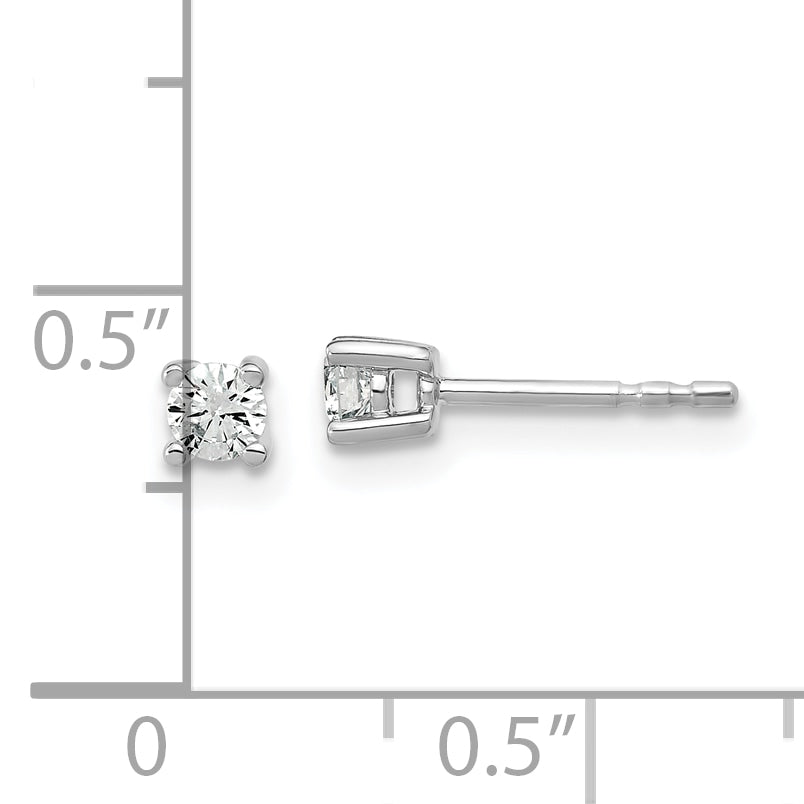 14k White Gold 1/5 ctw Lab Grown Diamond VS/SI+ G+ Round 4 Prong Heavy Wt. Stud Earrings