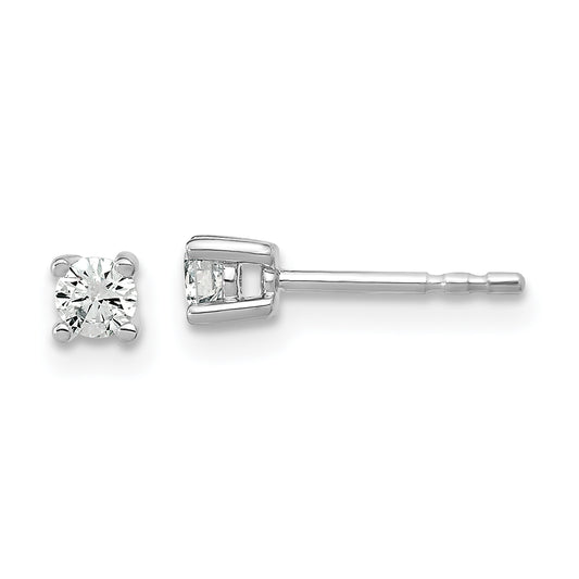 14k White Gold 1/5 ctw Lab Grown Diamond VS/SI+ G+ Round 4 Prong Heavy Wt. Stud Earrings