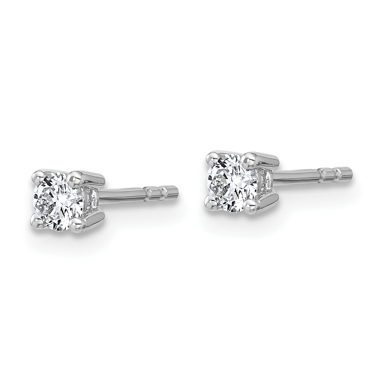 14k White Gold 1/4 ctw Certified Lab Grown Diamond VS/SI+ G+ Round 4 Prong Heavy Wt. Stud Earrings