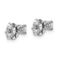 14k White Gold 1/4 ctw Certified Lab Grown Diamond VS/SI+ G+ Round 4 Prong Heavy Wt. Stud Earrings