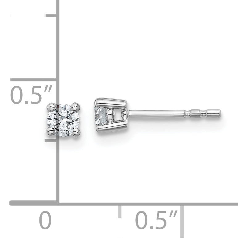 14k White Gold 1/4 ctw Certified Lab Grown Diamond VS/SI+ G+ Round 4 Prong Heavy Wt. Stud Earrings