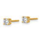 14k Yellow Gold 1/4 ctw Certified Lab Grown Diamond VS/SI+ G+ Round 4 Prong Heavy Wt. Stud Earrings