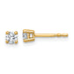 14k Yellow Gold 1/4 ctw Certified Lab Grown Diamond VS/SI+ G+ Round 4 Prong Heavy Wt. Stud Earrings