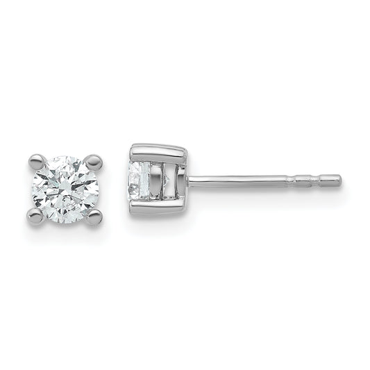 14k White Gold 2/3 ctw Certified Lab Grown Diamond VS/SI+ G+ Round 4 Prong Heavy Wt. Stud Earrings