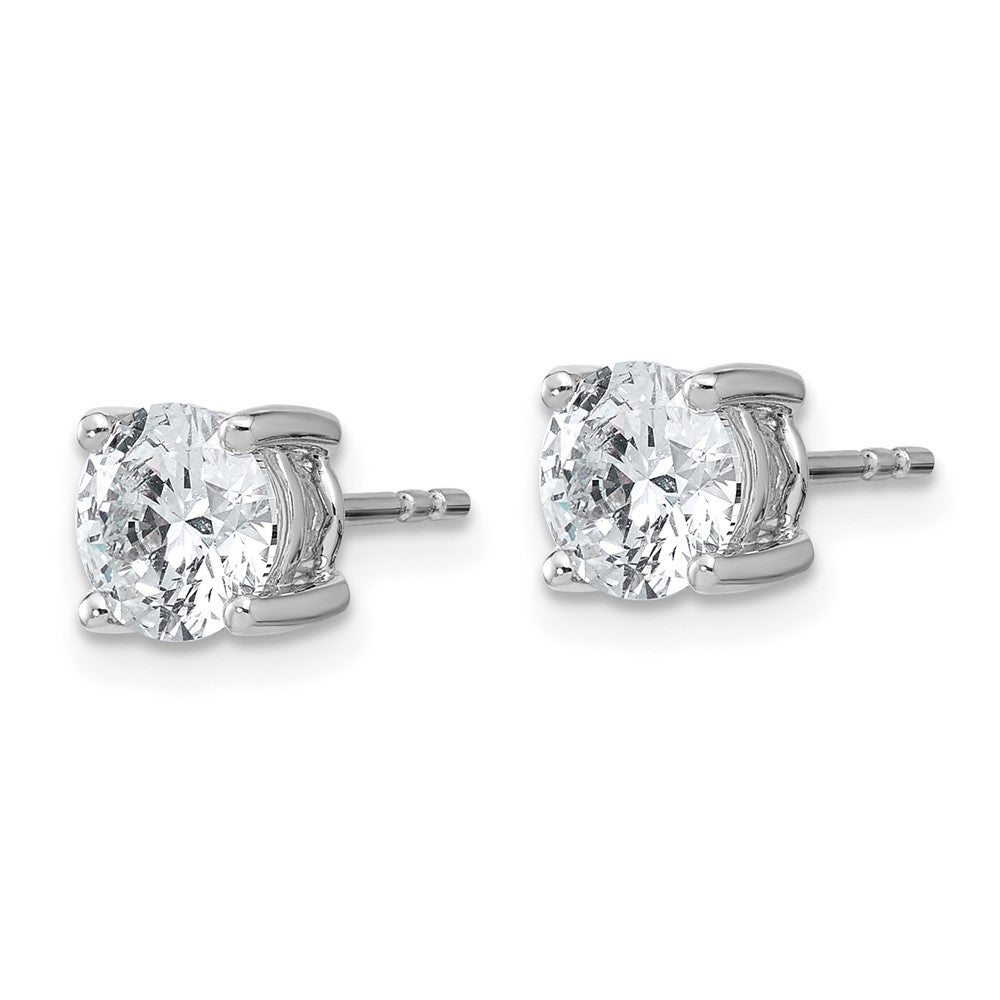 14k White Gold 2 Ct. Certified Lab Grown Diamond VS+ F+ Round Four Prong Stud Post Earrings