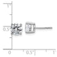 14k White Gold 2 Ct. Certified Lab Grown Diamond VS+ F+ Round Four Prong Stud Post Earrings