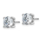 14k White Gold 4 Ct. Lab Grown Diamond VS+ F+ Round Four Prong Stud Post Earrings