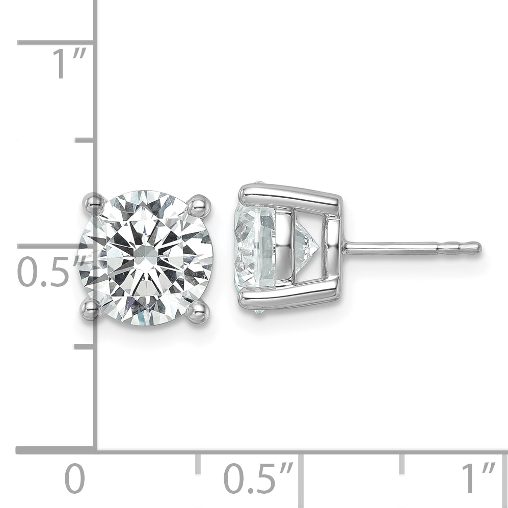 14k White Gold 6 ctw Certified Lab Grown Diamond VS/SI+ G+ Round 4 Prong Heavy Wt. Stud Earrings