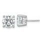 14k White Gold 6 ctw Certified Lab Grown Diamond VS/SI+ G+ Round 4 Prong Heavy Wt. Stud Earrings