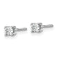 14k White Gold 1/5 carat Certified Lab Grown Diamond VS/SI+ G+ Round Four Prong Screwback Stud Post Earrings