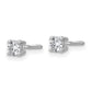 14k White Gold 1/3 carat Certified Lab Grown Diamond VS/SI+ G+ Round Four Prong Screwback Stud Post Earrings