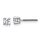 14k White Gold 1/3 carat Certified Lab Grown Diamond VS/SI+ G+ Round Four Prong Screwback Stud Post Earrings