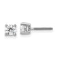 14k White Gold 1/2 carat Certified Lab Grown Diamond VS/SI+ G+ Round Four Prong Screwback Stud Post Earrings