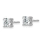 14k White Gold 1 carat Lab Grown Diamond VS/SI+ G+ Round Four Prong Screwback Stud Post Earrings