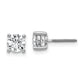 14k White Gold 1 carat Lab Grown Diamond VS/SI+ G+ Round Four Prong Screwback Stud Post Earrings