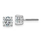 14k White Gold 2 ctw Certified Lab Grown Diamond VS/SI+ G+ Round 4 Prong Heavy Wt. Screwback Stud Earrings