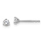 14k White Gold 1/5 carat Certified Lab Grown Diamond VS/SI+ G+ Round Three Prong Stud Post Earrings